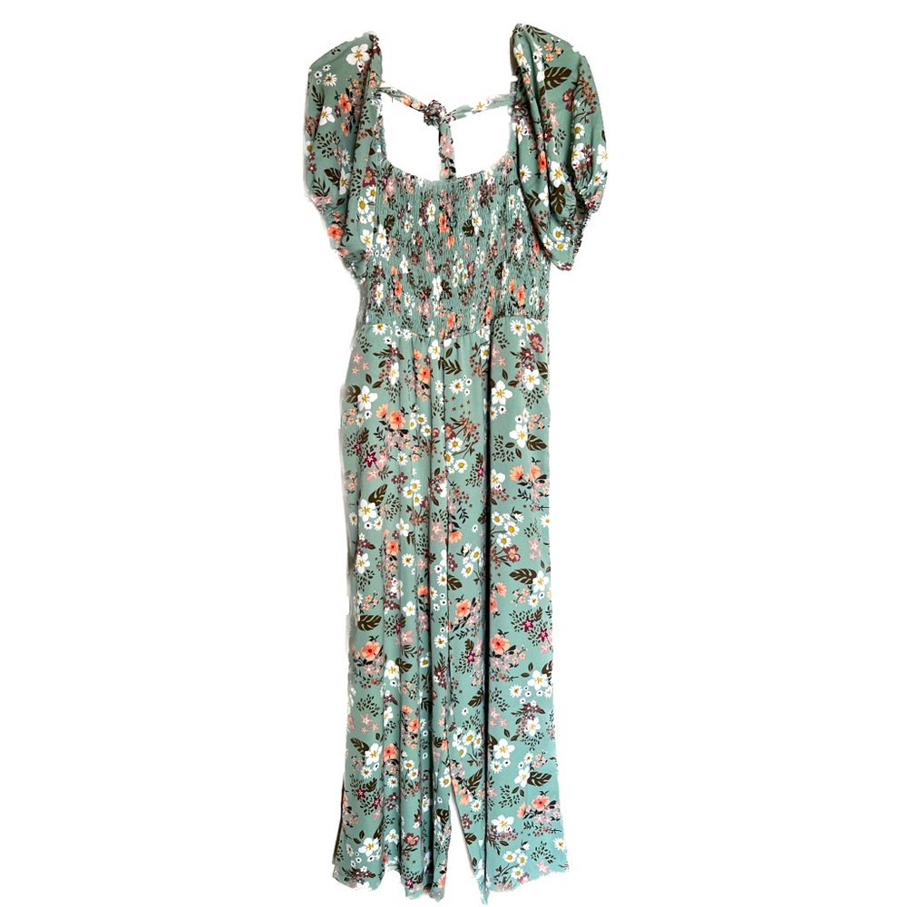 We Love Fashion Green Floral Jumper - Large